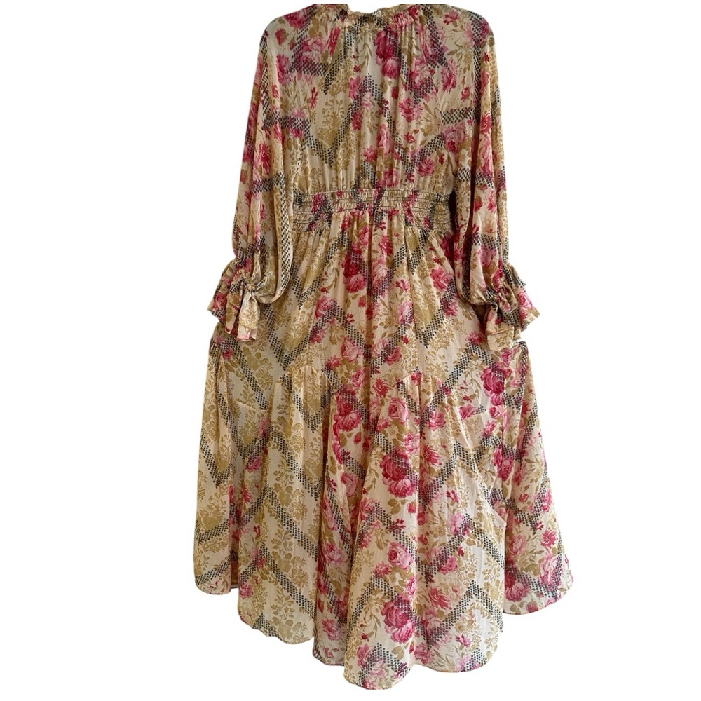 Free People Multicolor Floral Boho Maxi Dress Smocked Waist XS - Picture 2 of 16